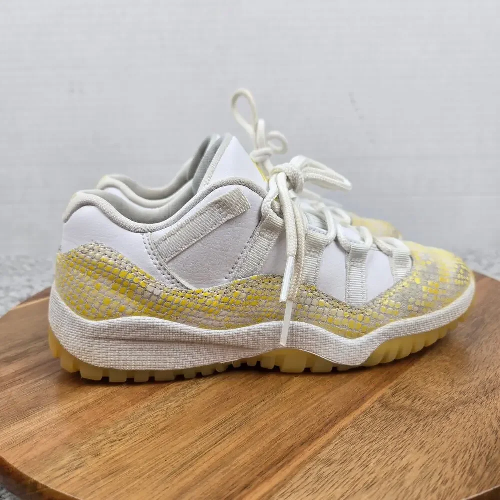 Jordan 11 Retro Low PS PreSchool Kids 1y Yellow Snakeskin Daily Casual Sneaker